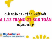 Bài 1.12 SGK Toán 11 tập 1 Kết nối tri thức